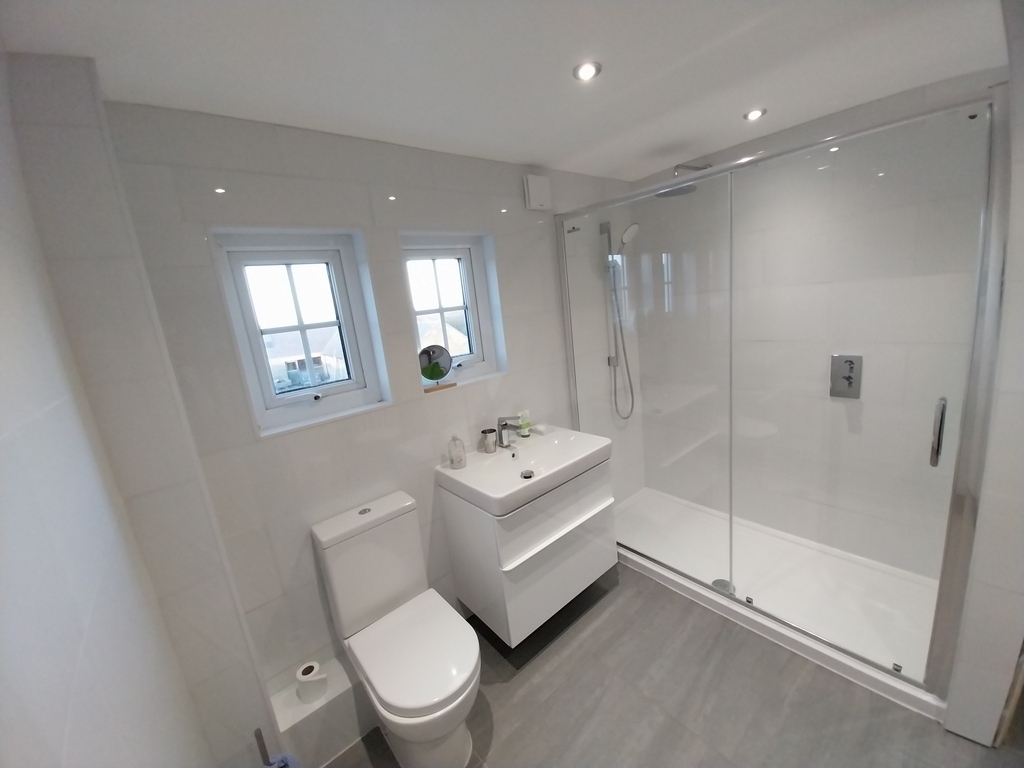 Bathroom with large shower cubicle