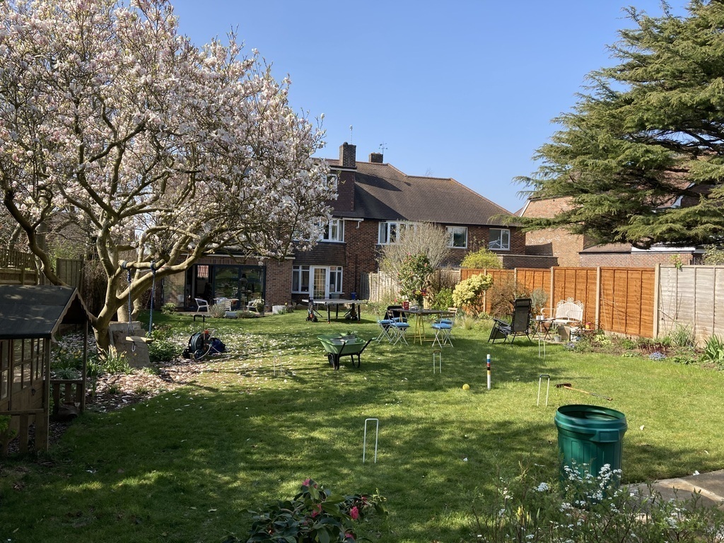 view from back of garden looking towards the house
