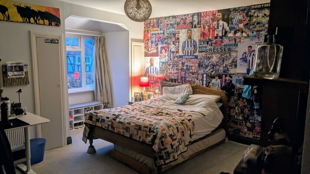 Large double room, decorated by our oldest son when he was younger!