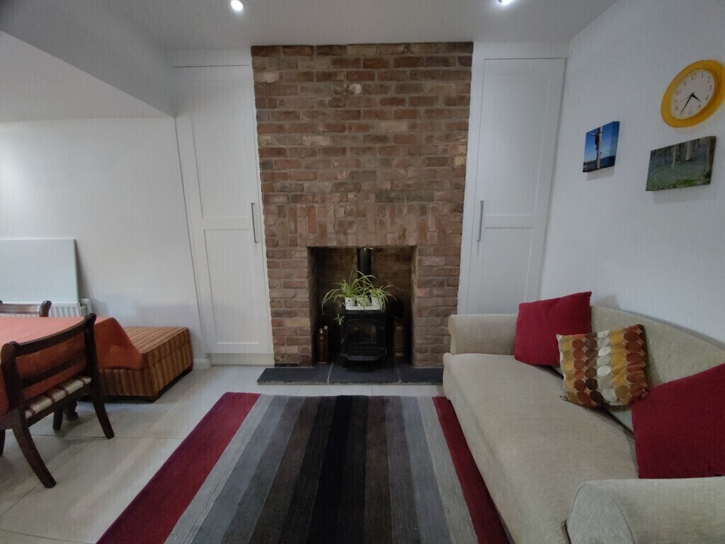 On cold winter evenings we move the sofa to beside the woodstove