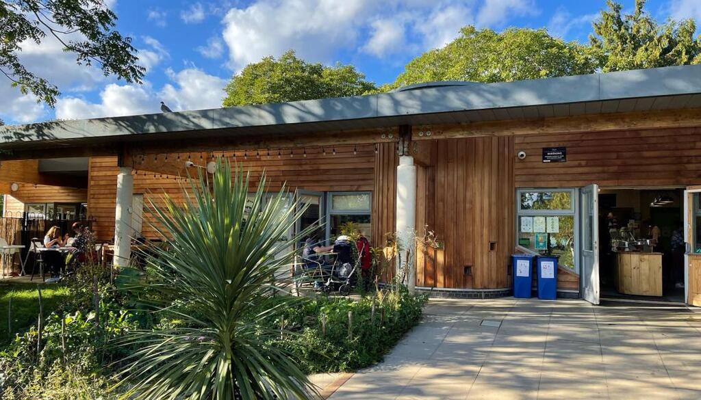 Flo's cafe in our local park - 10 minute walk