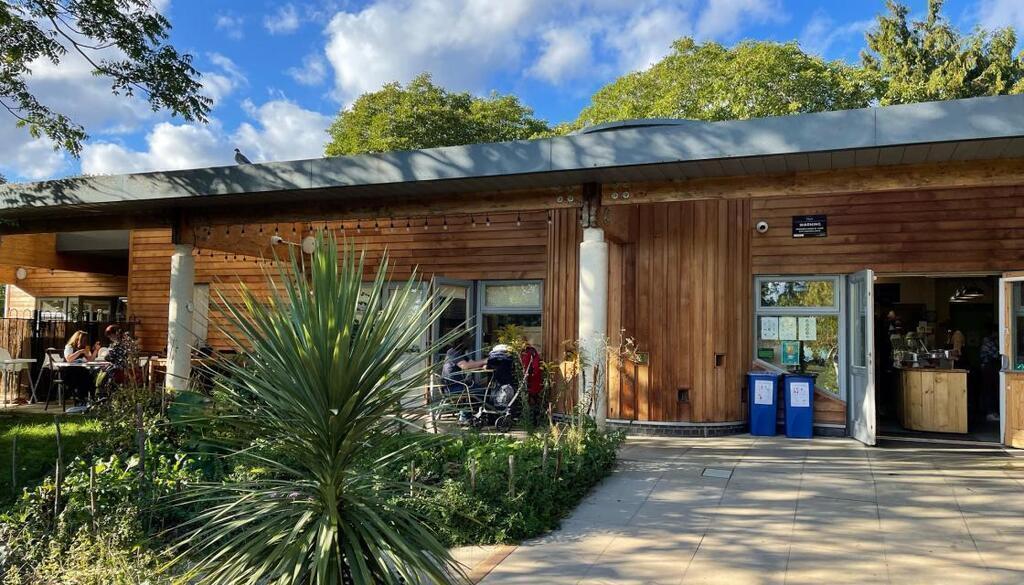 Flo's cafe in our local park - 10 minute walk