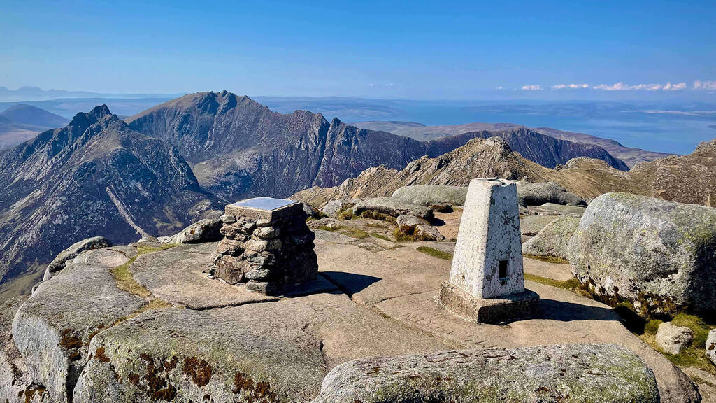 Stunning views from the summit of Goatfell