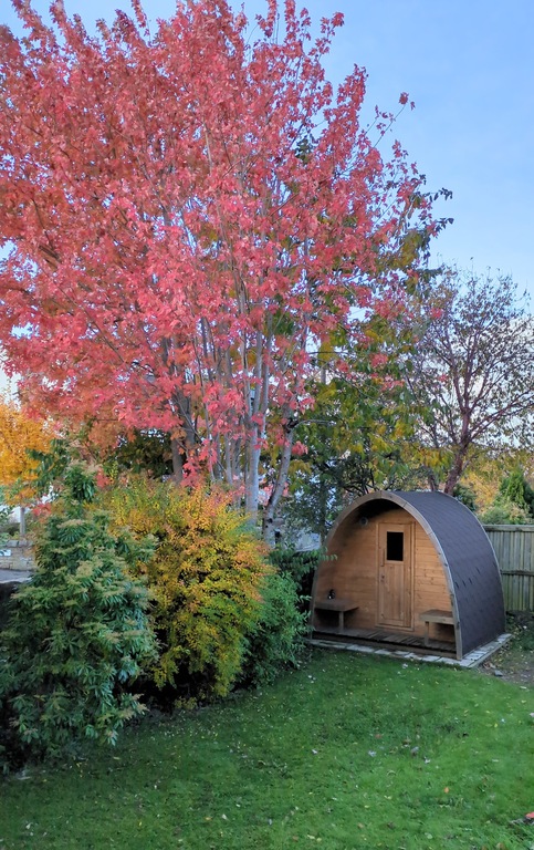 Garden sauna.
