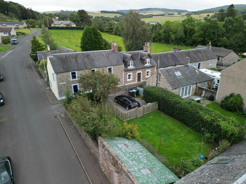 Aerial view of the house - it is the one on the left