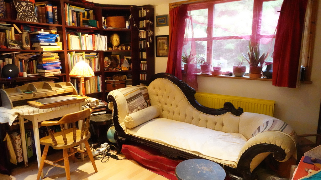 Green Room - Chaise longue and library