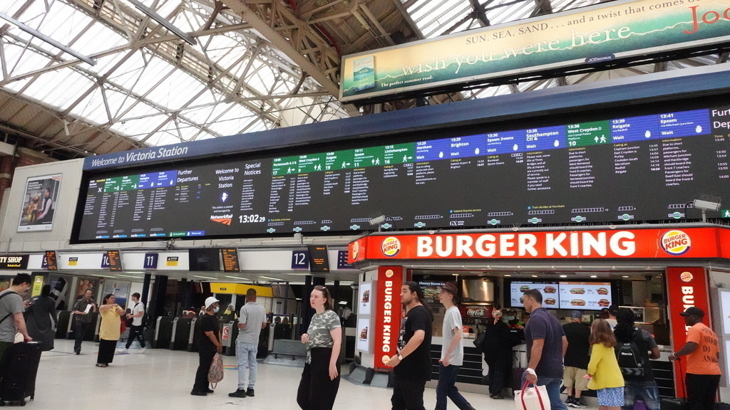 Victoria Station - Train Timings Display Board