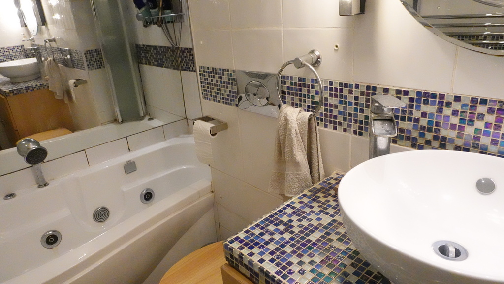 Bathroom - Jacuzzi bath, sink and large power shower