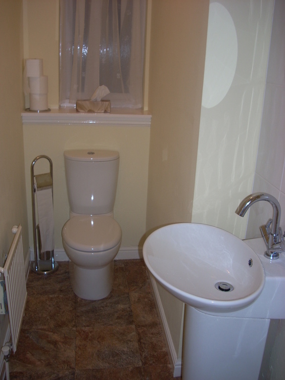 A small toilet downstairs