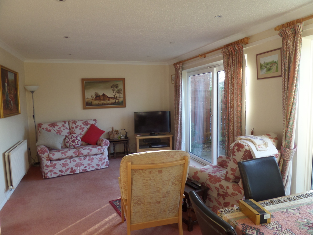 Lounge showing patio doors to garden