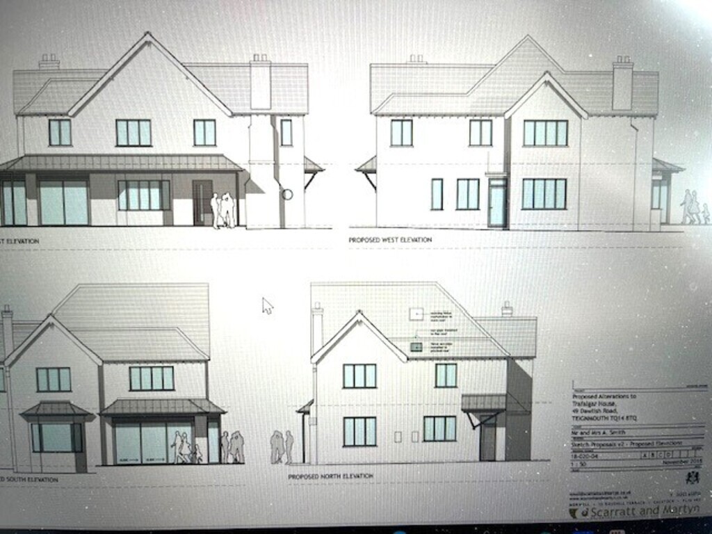 Architect's drawings for East, West, South and North elevations 