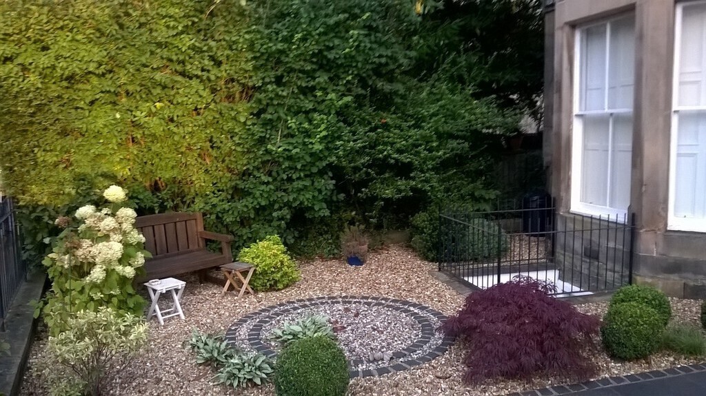 Private garden and bench