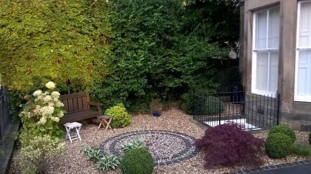 Private garden and bench
