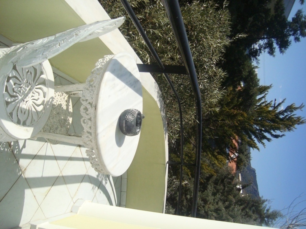 the balcony and trees all around it-creating microclima for summertime