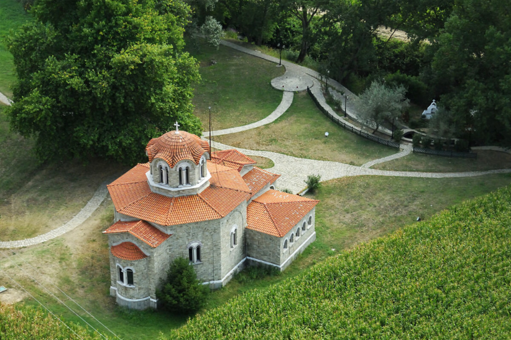 THE TINY CHURCH OF ST. LYDIA ON THE SITE OF HER BAPTIZING-FIRST CHRISTIAN IN EUROPE-GOD FATHER WAS ST.PAUL