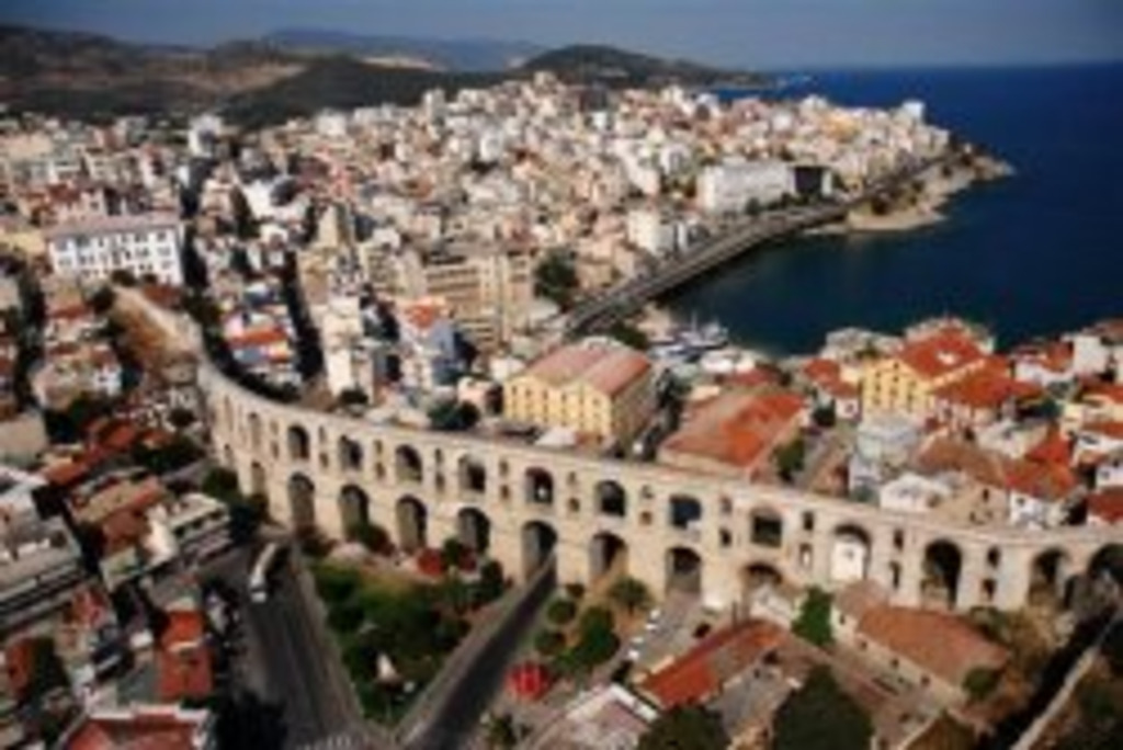  birdviewof kavala and  KAMARES