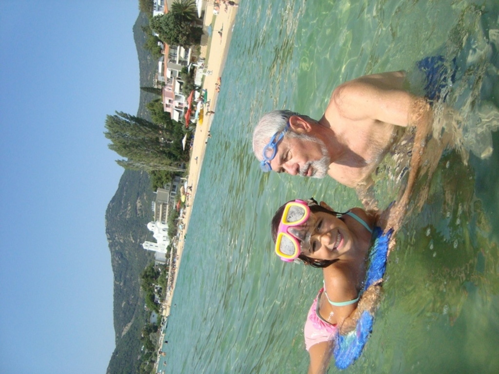 grandpa  teaching ..floating!!