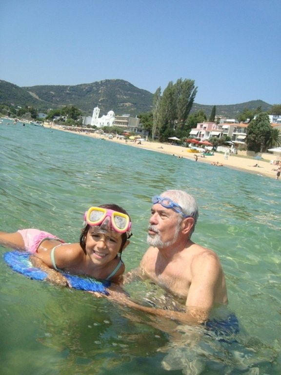 grandpa  teaching ..floating!!