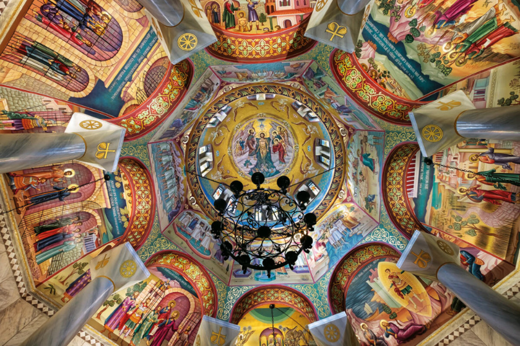FRESCOS AND MOSAICS ON THE CUPOLA OF ST. LYDIA'S CHURCH