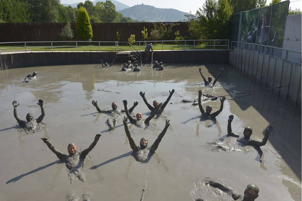 happy mad bathers...there are divided space  male and female