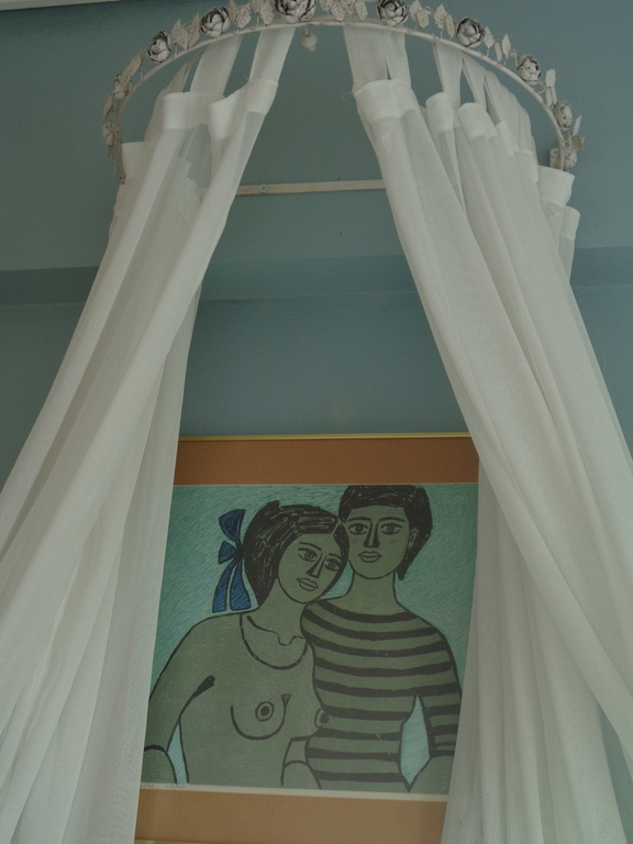 at one of upstair's bedrooms   bedroom curtains and art