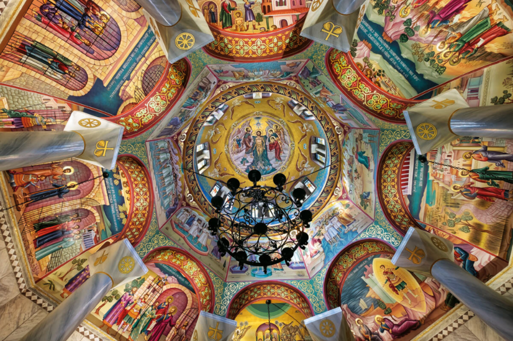 FRESCOS AND MOSAICS ON THE CUPOLA OF ST. LYDIA'S CHURCH