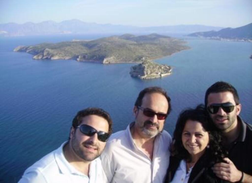 with our sons in Crete