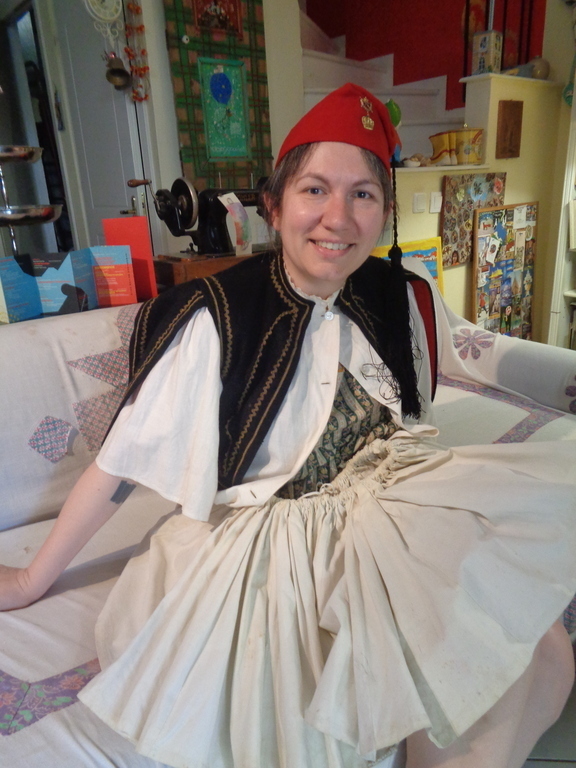 younger daughter in  greek national uniform