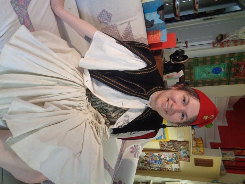 younger daughter in  greek national uniform