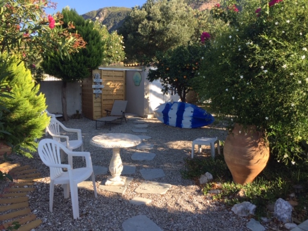 Beach area with shower and changing room