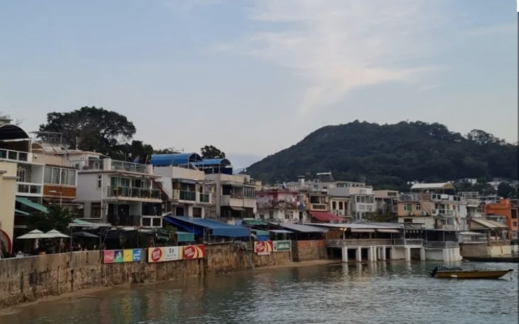 view of the Yung Shue Wan Main Street as you leave the ferry.