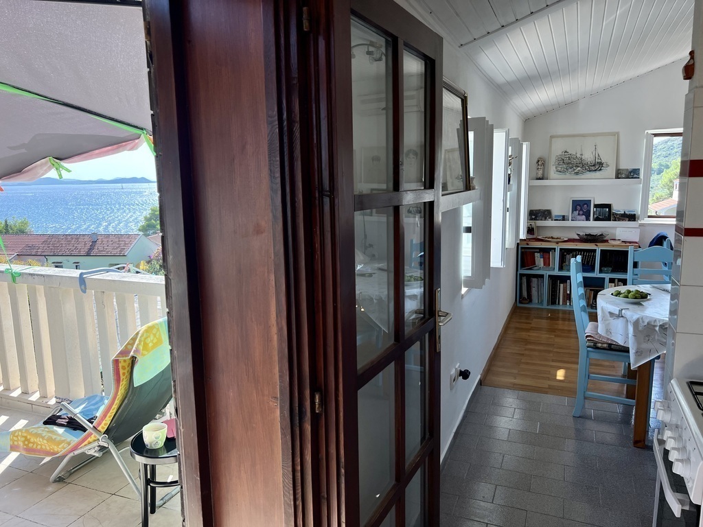 View from the kitchen to terrace and a living room