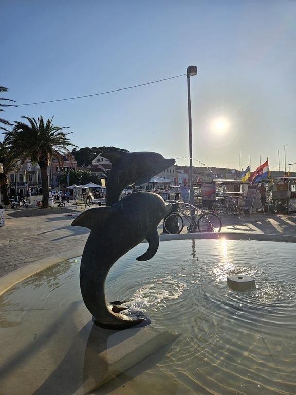 dolphin fountain, a Mali Lošinj landmark