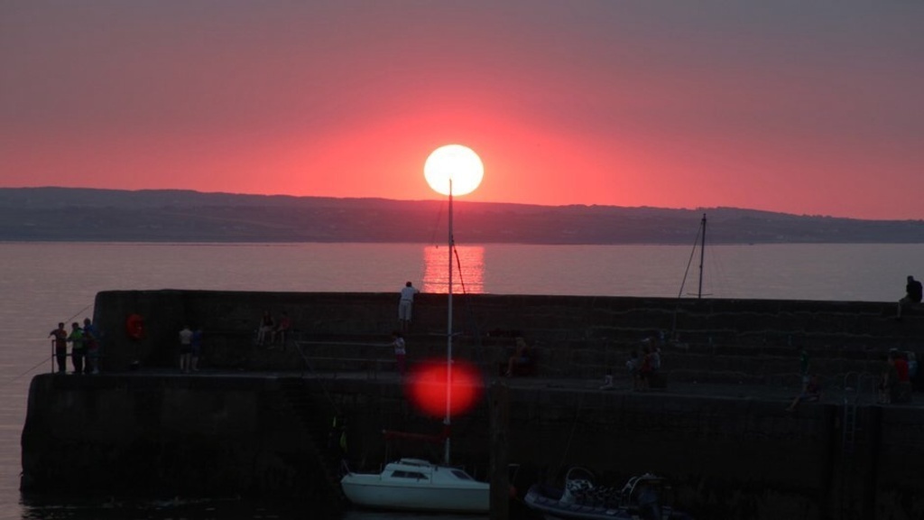 Sunset  at enniscrone pier looking towards lacken 18th June 2014 