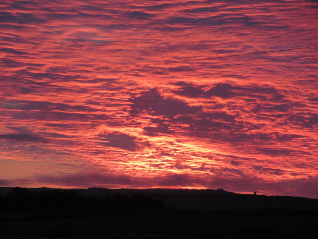 a beautiful evening sky at cottage