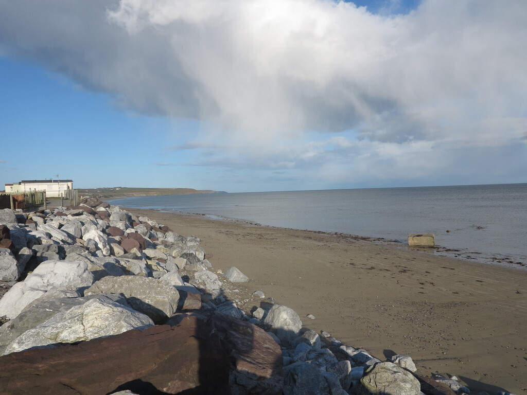 Beach looking East at mid tide
