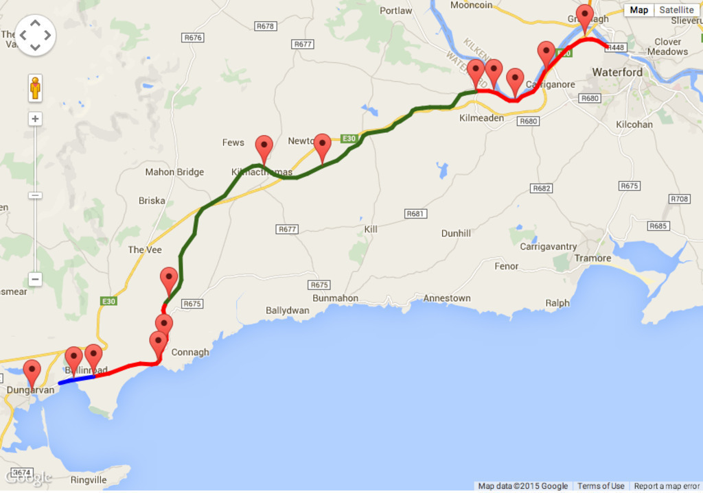 Greenway Cycle route 46km Waterford to Dungarvan 