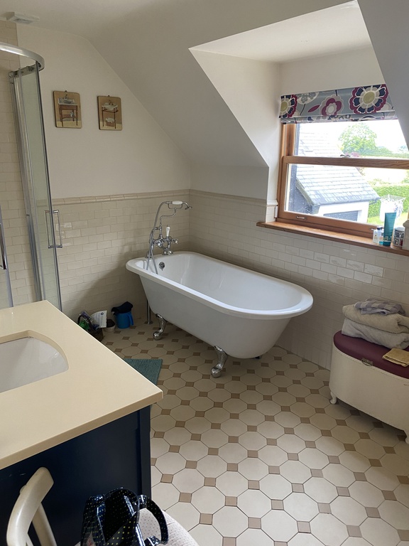 main bathroom with shower and bath