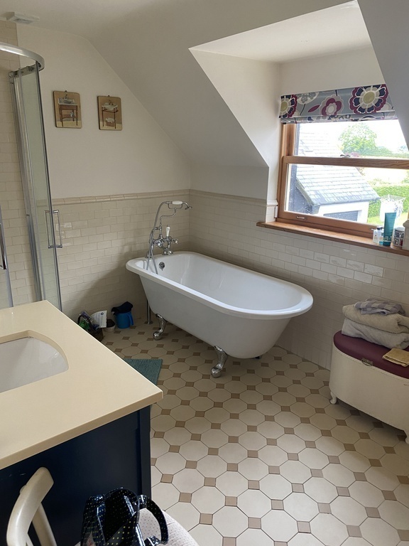 main bathroom with shower and bath