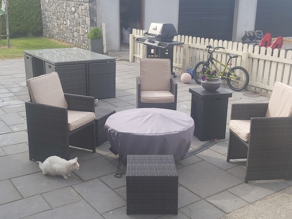 patio with gas firepit