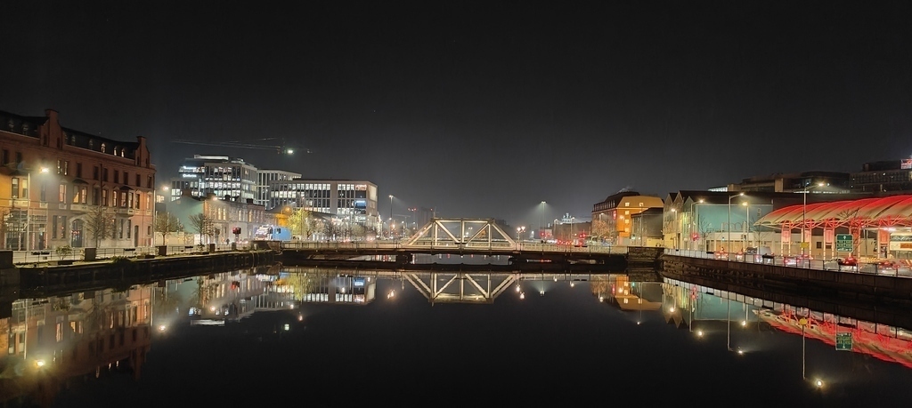 City centre at night.