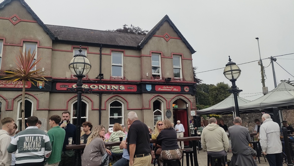 Cronins pub, Crosshaven. 20km by bus, or car.