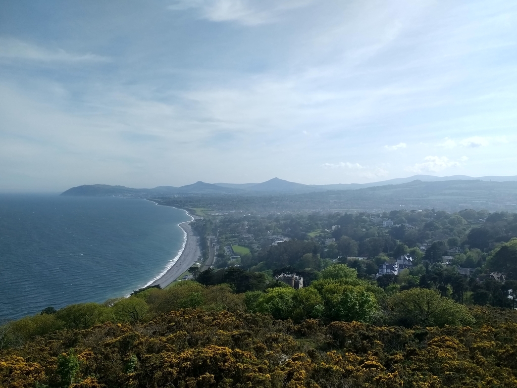 Killiney Bay and Wicklow mountains from Killiney Hill