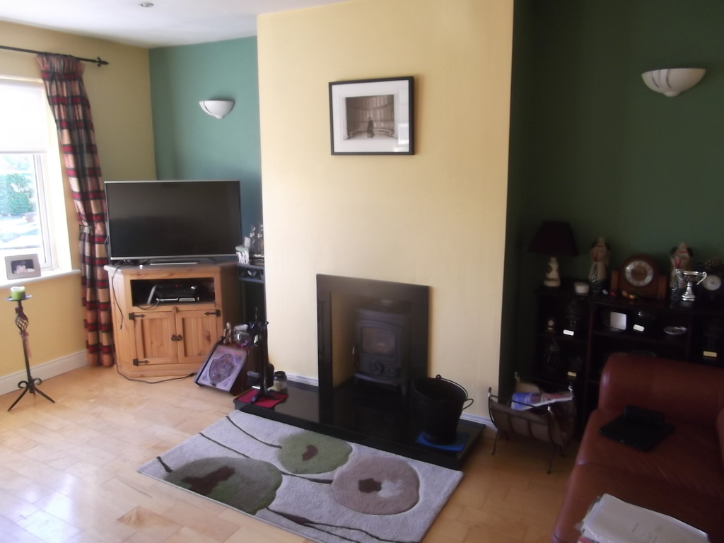 Living Room with wood burning stove