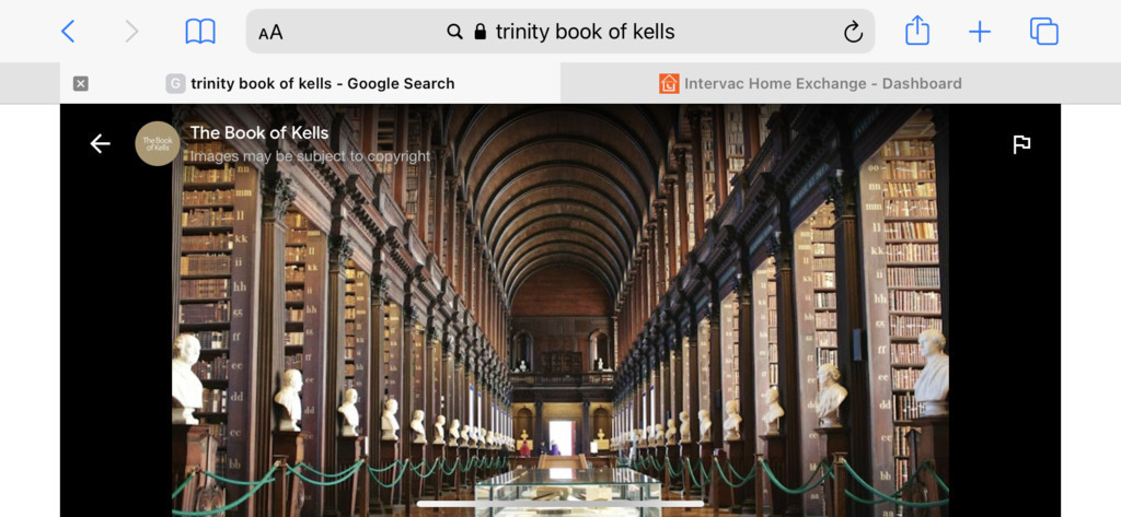 Trinity college Dublin-Book of Kells- 37 miles away