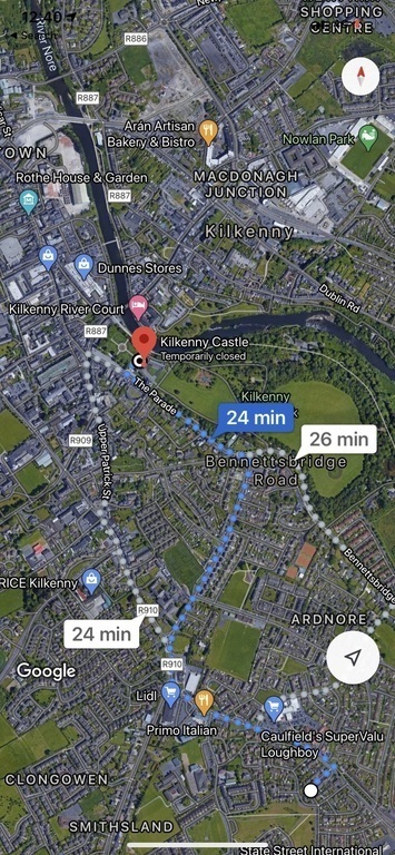 Walking routes to city centre 