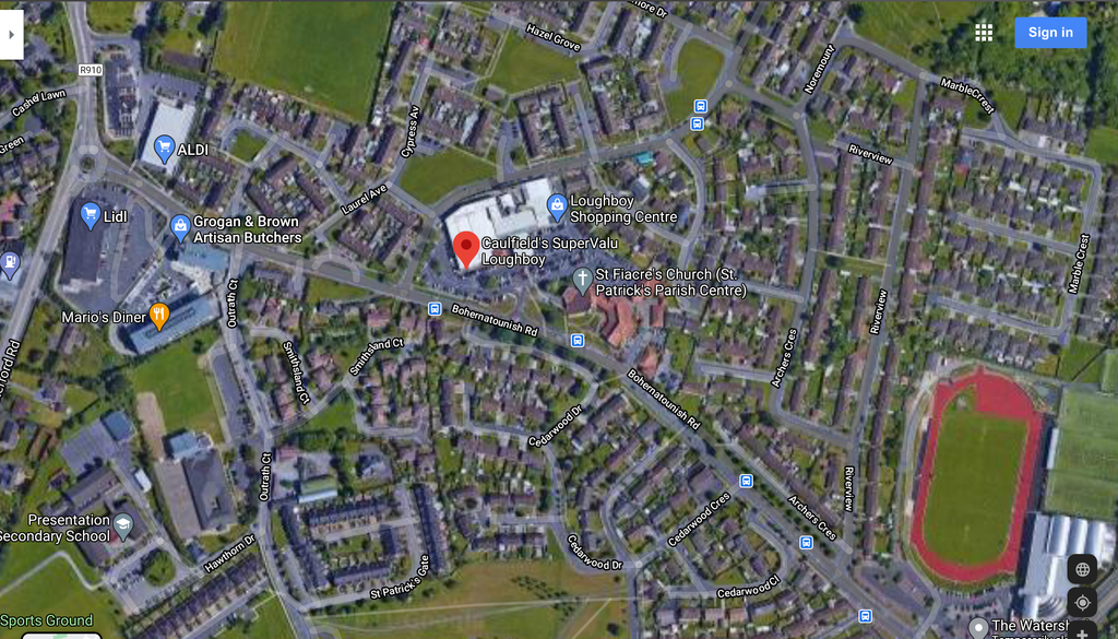 Aerial view of the area