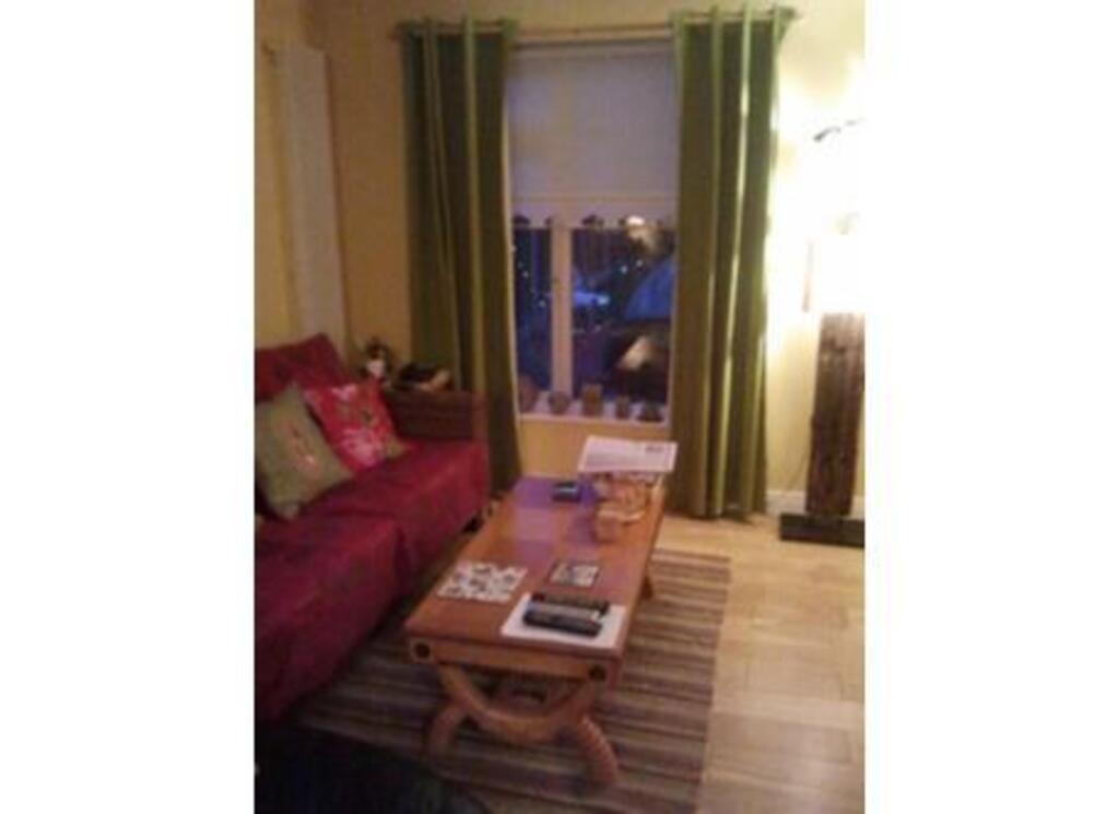 Sitting Room With Solar Lights in Background