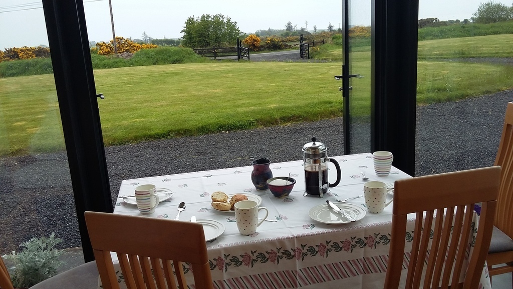 Sunroom facing front view from house
