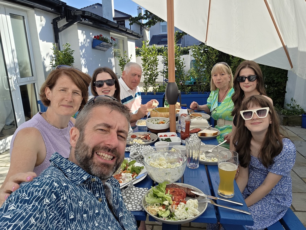 Family BBQ in back garden.